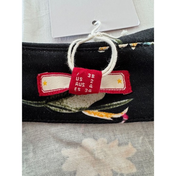 NWT Joe Brown's Women's Dress Black Floral Sz 2 Pencil Off Shoulder Collared - Picture 5 of 9